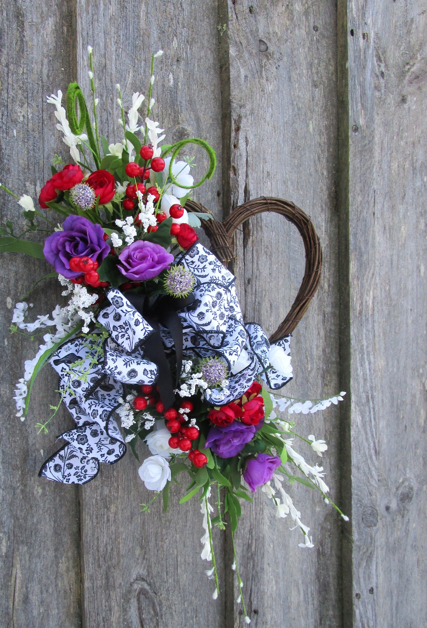 Country French Heart Wreath