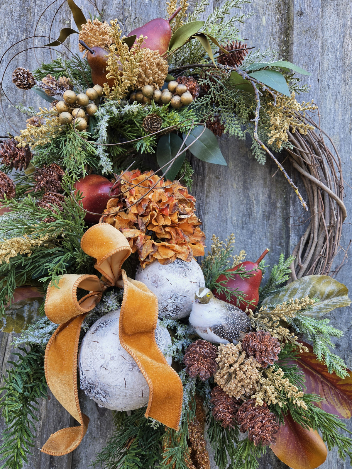 Partridge and Pear Holiday Wreath