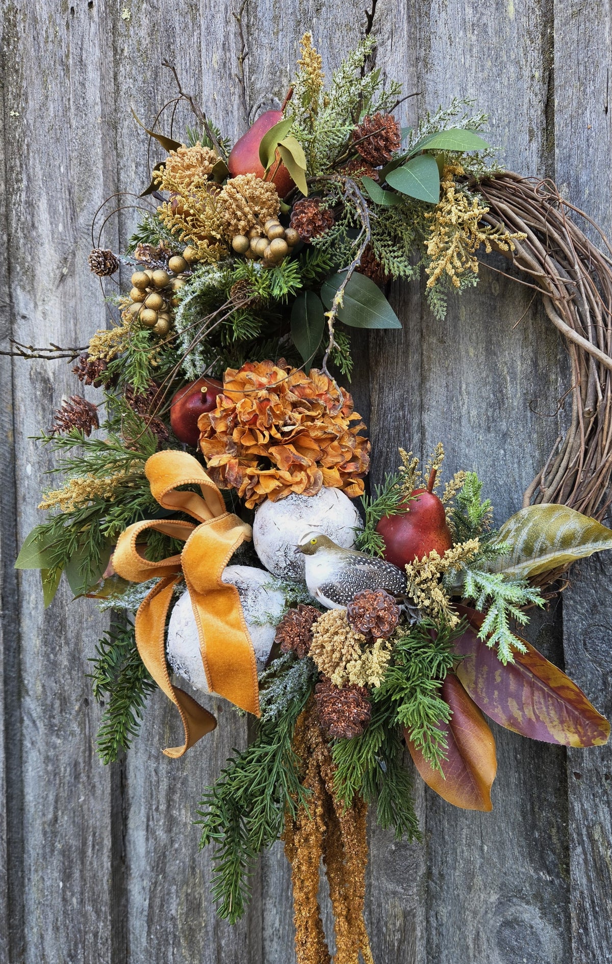 Partridge and Pear Holiday Wreath