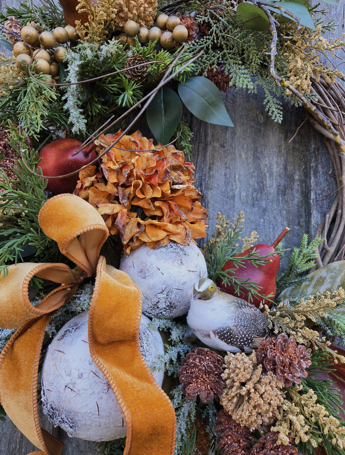 Partridge and Pear Holiday Wreath