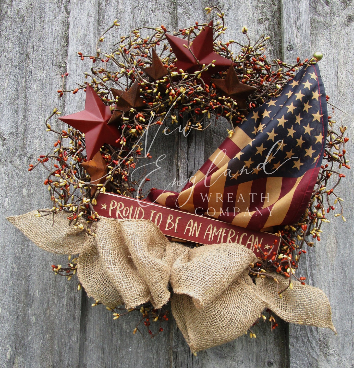 " Proud to be an American" Patriotic Wreath