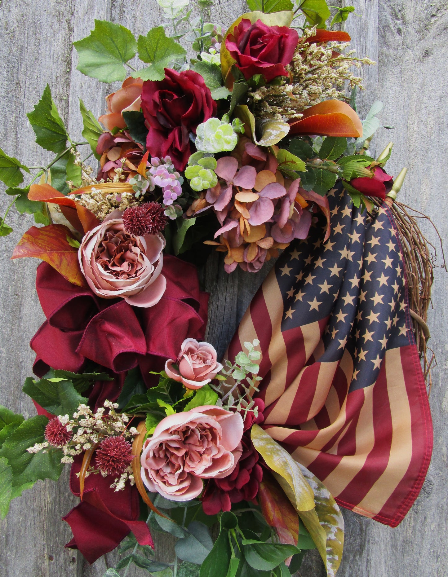 Commonwealth Wreath with Tea Stained Flags