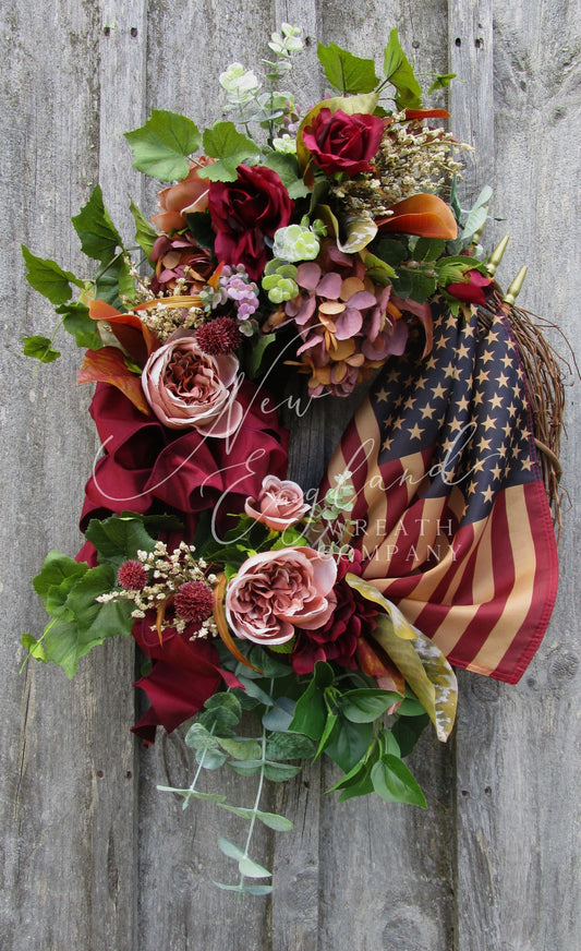 Commonwealth Wreath with Tea Stained Flags