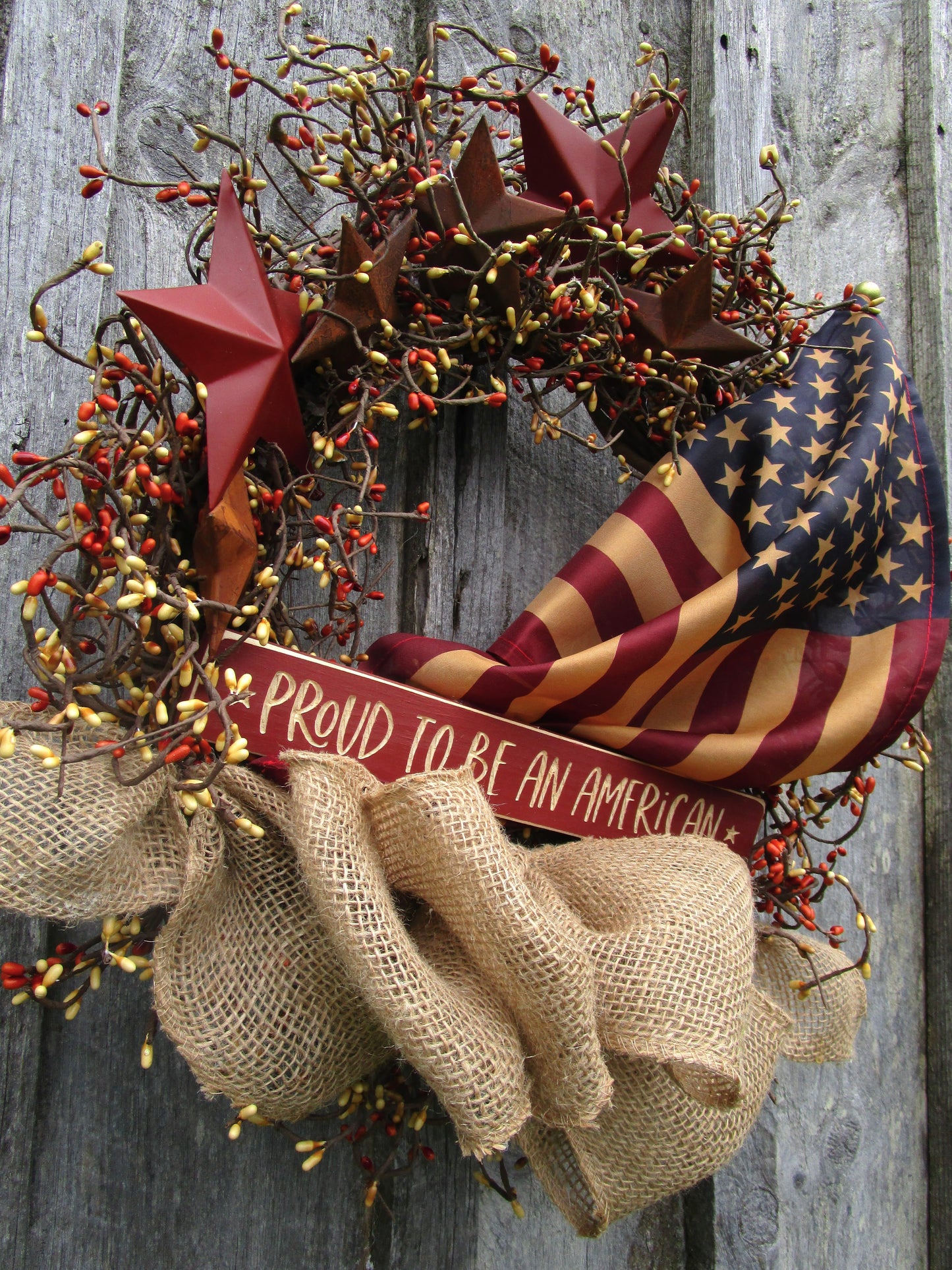" Proud to be an American" Patriotic Wreath