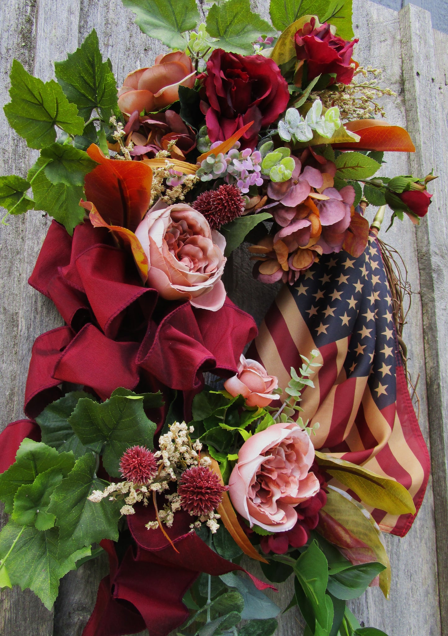 Commonwealth Wreath with Tea Stained Flags