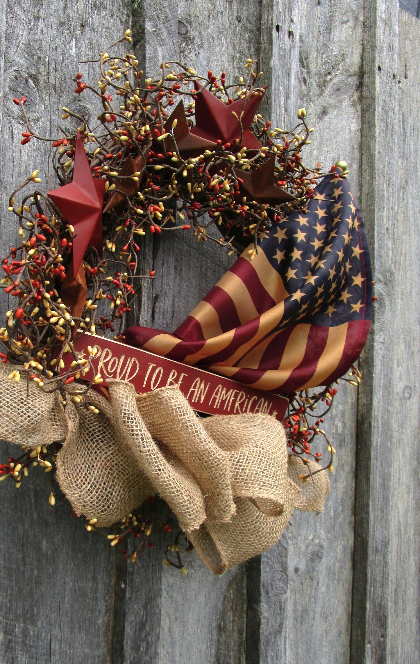 " Proud to be an American" Patriotic Wreath