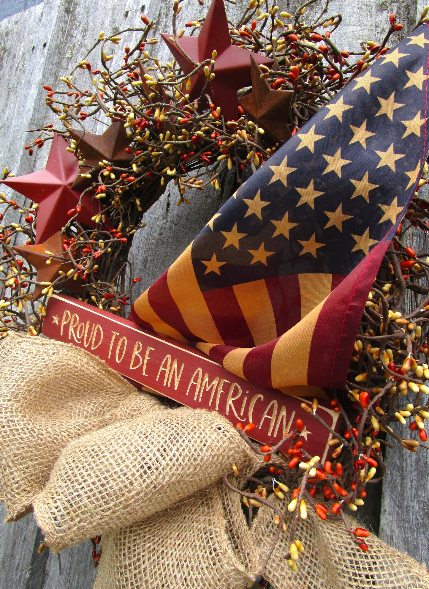" Proud to be an American" Patriotic Wreath