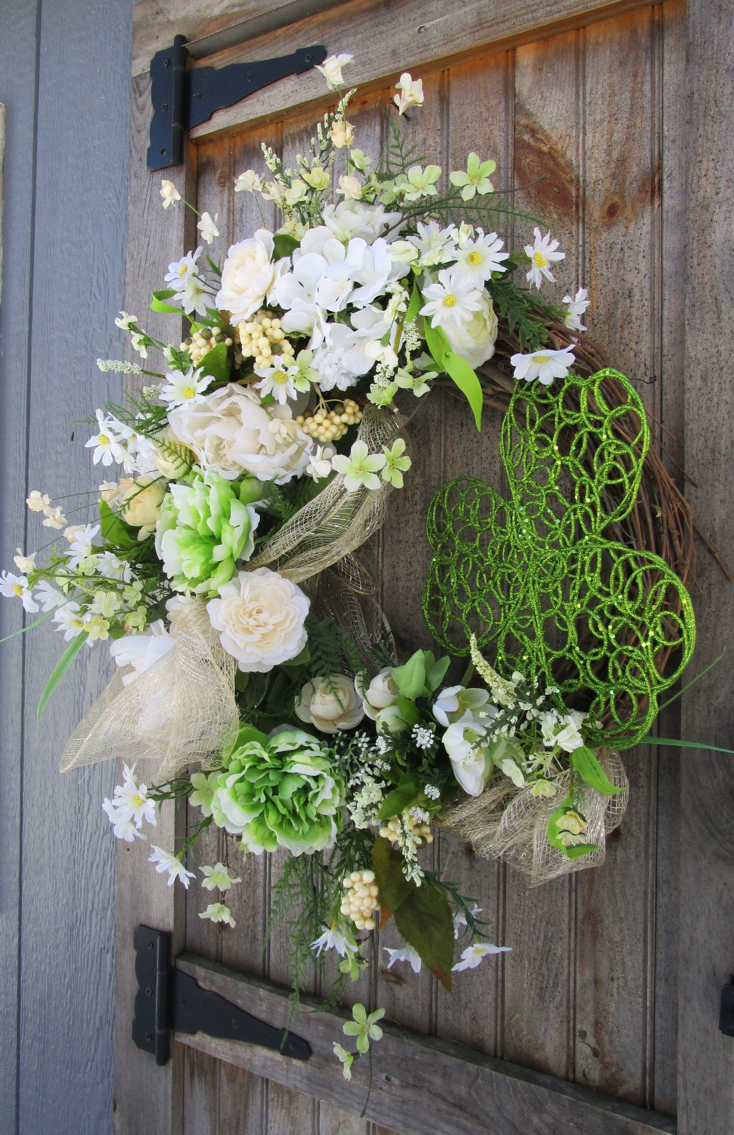 Elegant St Patrick's Day Shamrock Wreath