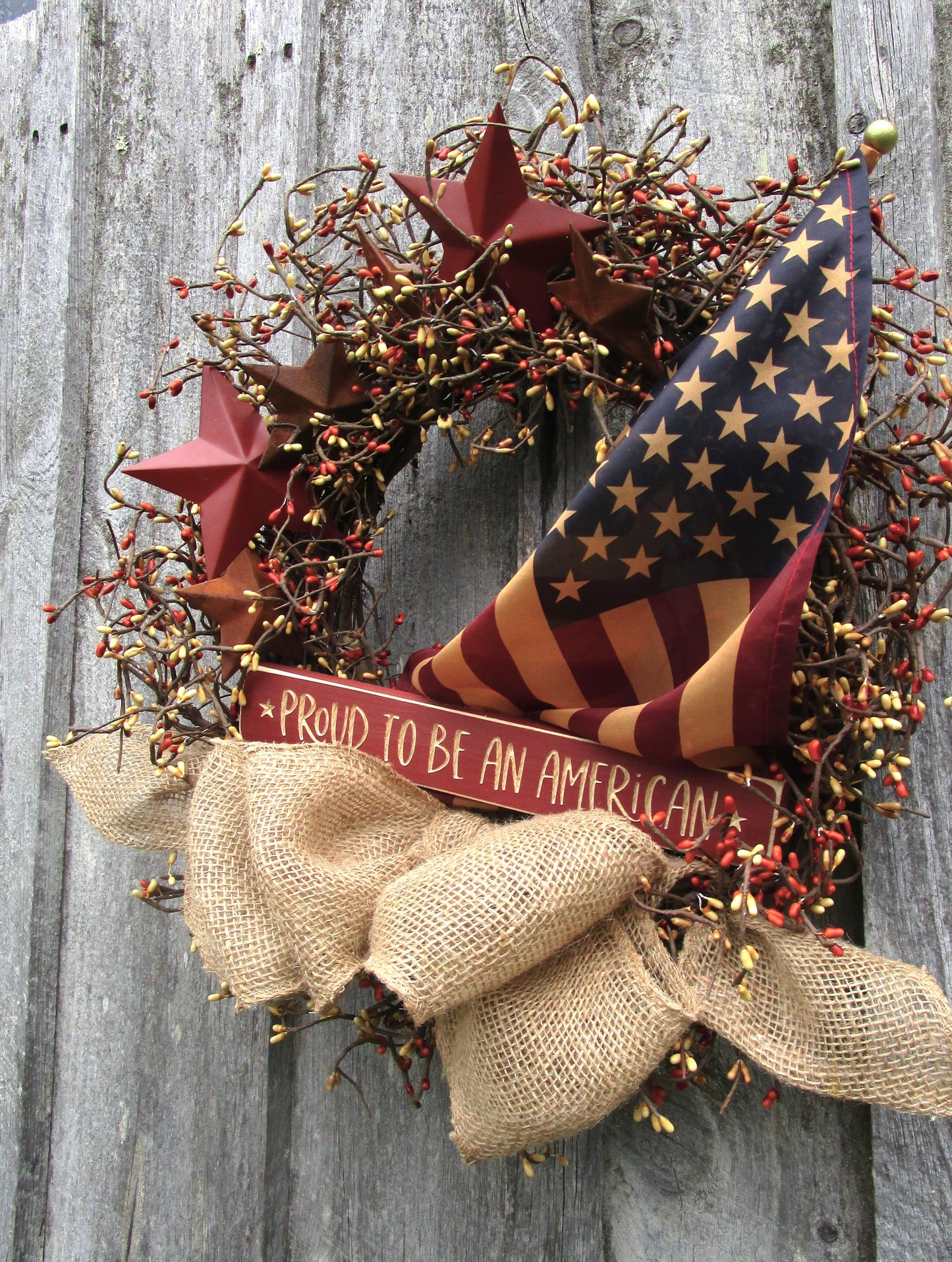 " Proud to be an American" Patriotic Wreath