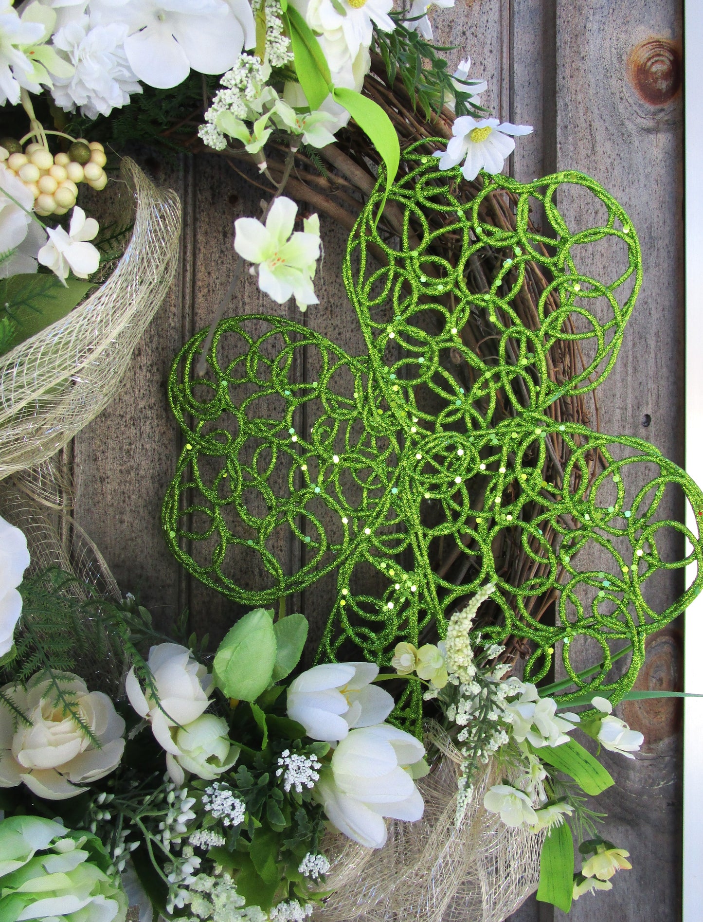 Elegant St Patrick's Day Shamrock Wreath