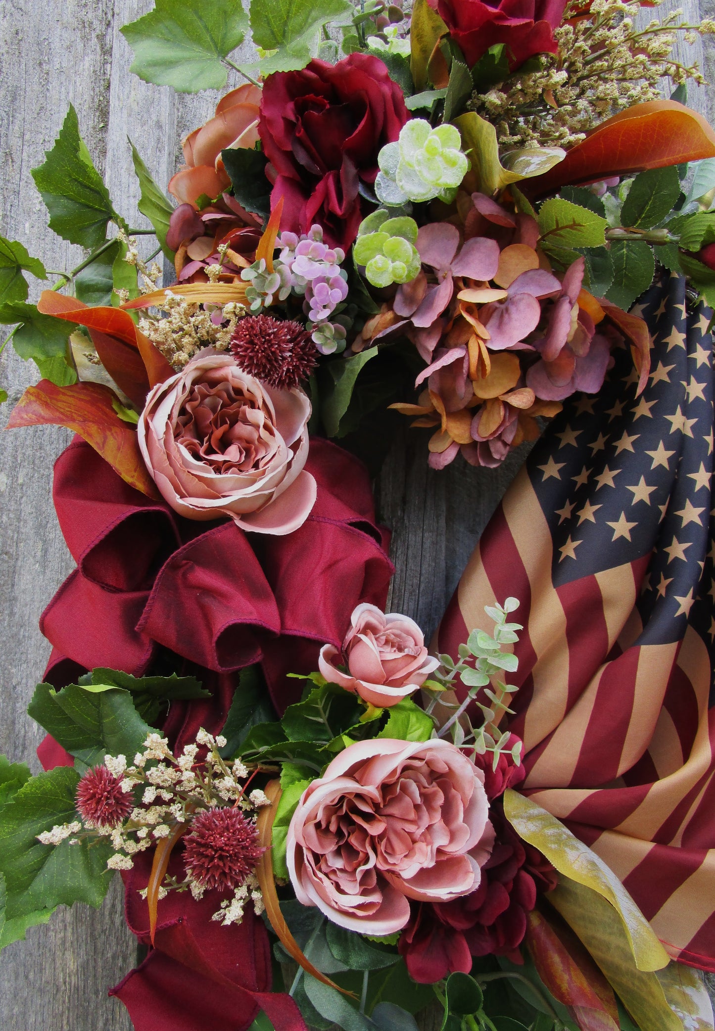 Commonwealth Wreath with Tea Stained Flags