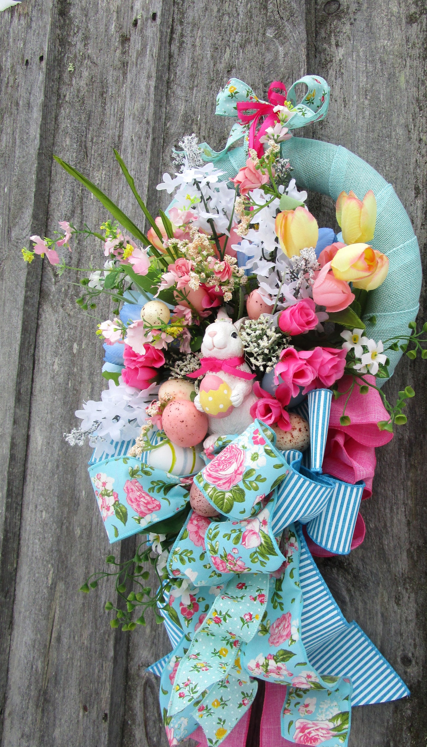 Spring Garden Bunny Wreath