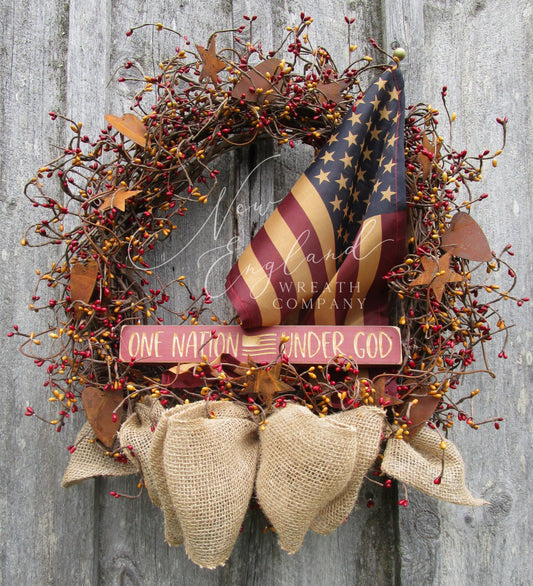 “One Nation Under God” Patriotic Wreath