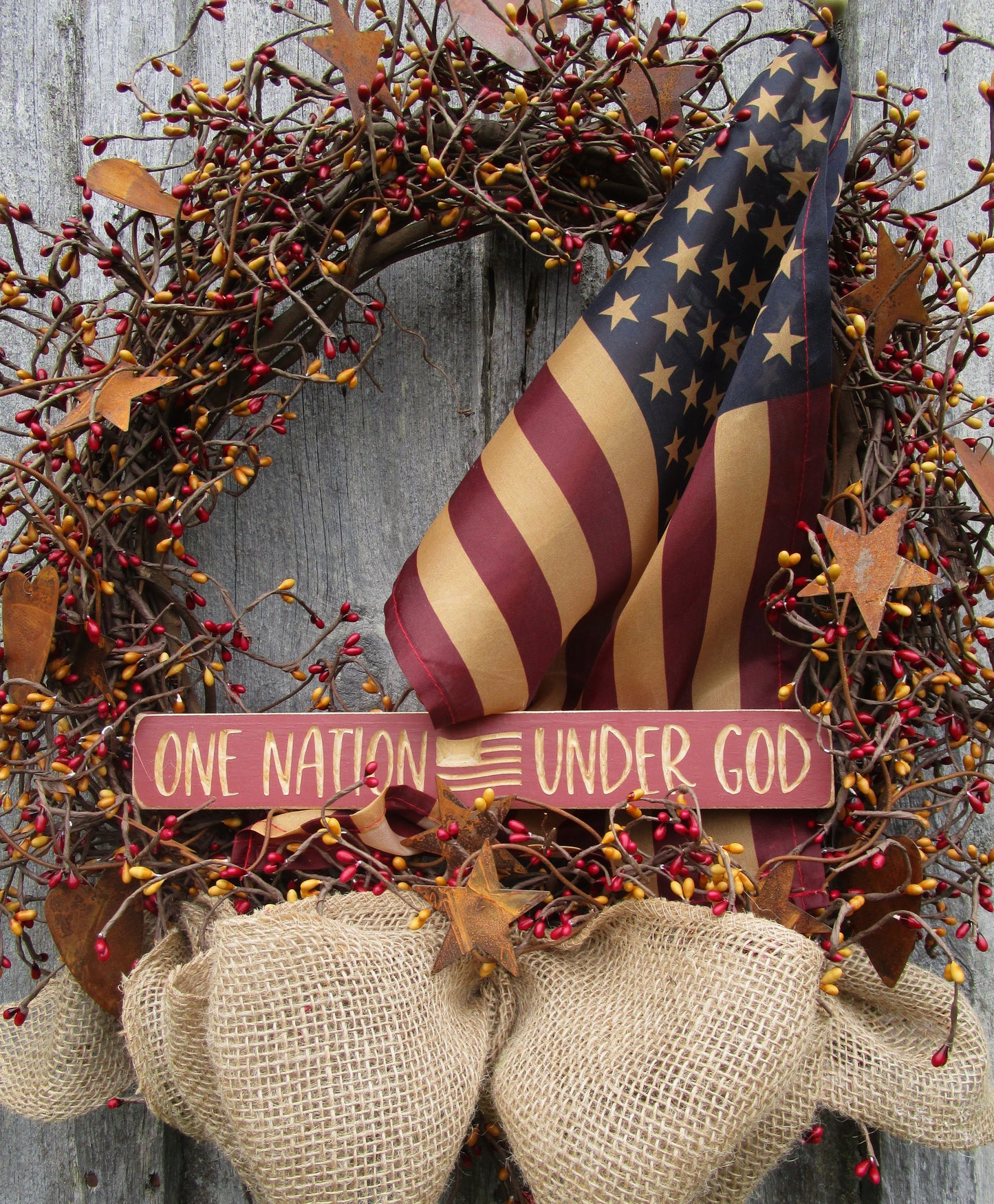 “One Nation Under God” Patriotic Wreath