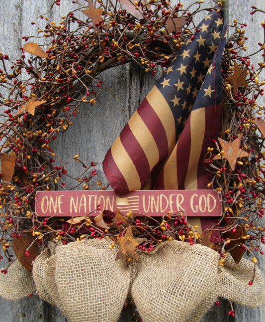 “One Nation Under God” Patriotic Wreath