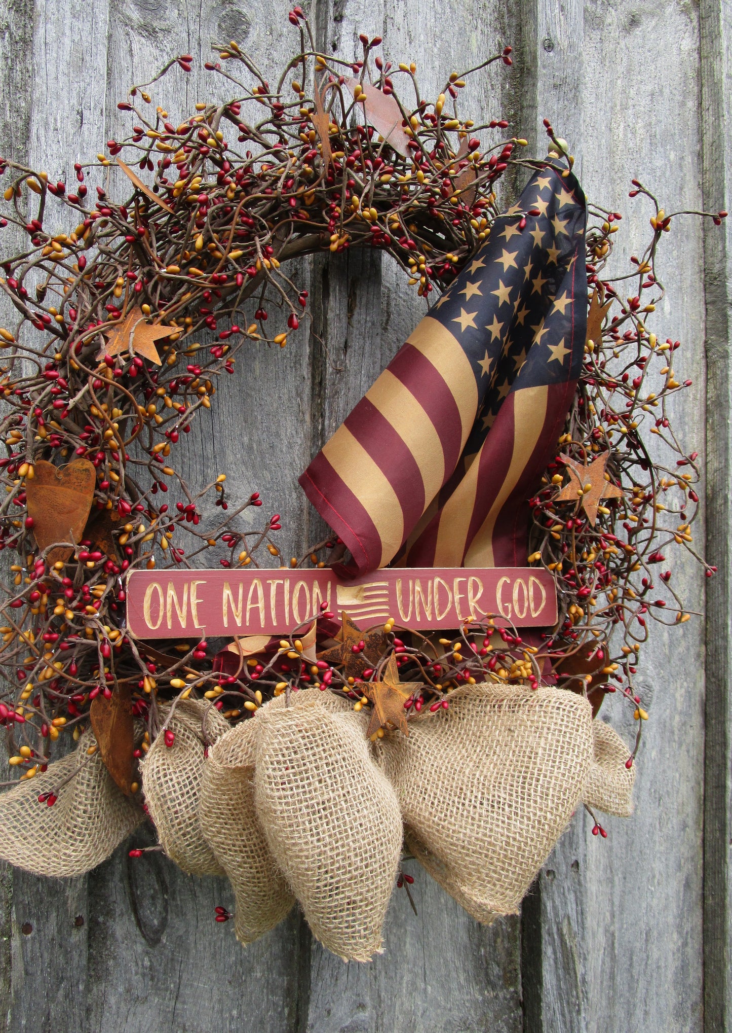 “One Nation Under God” Patriotic Wreath