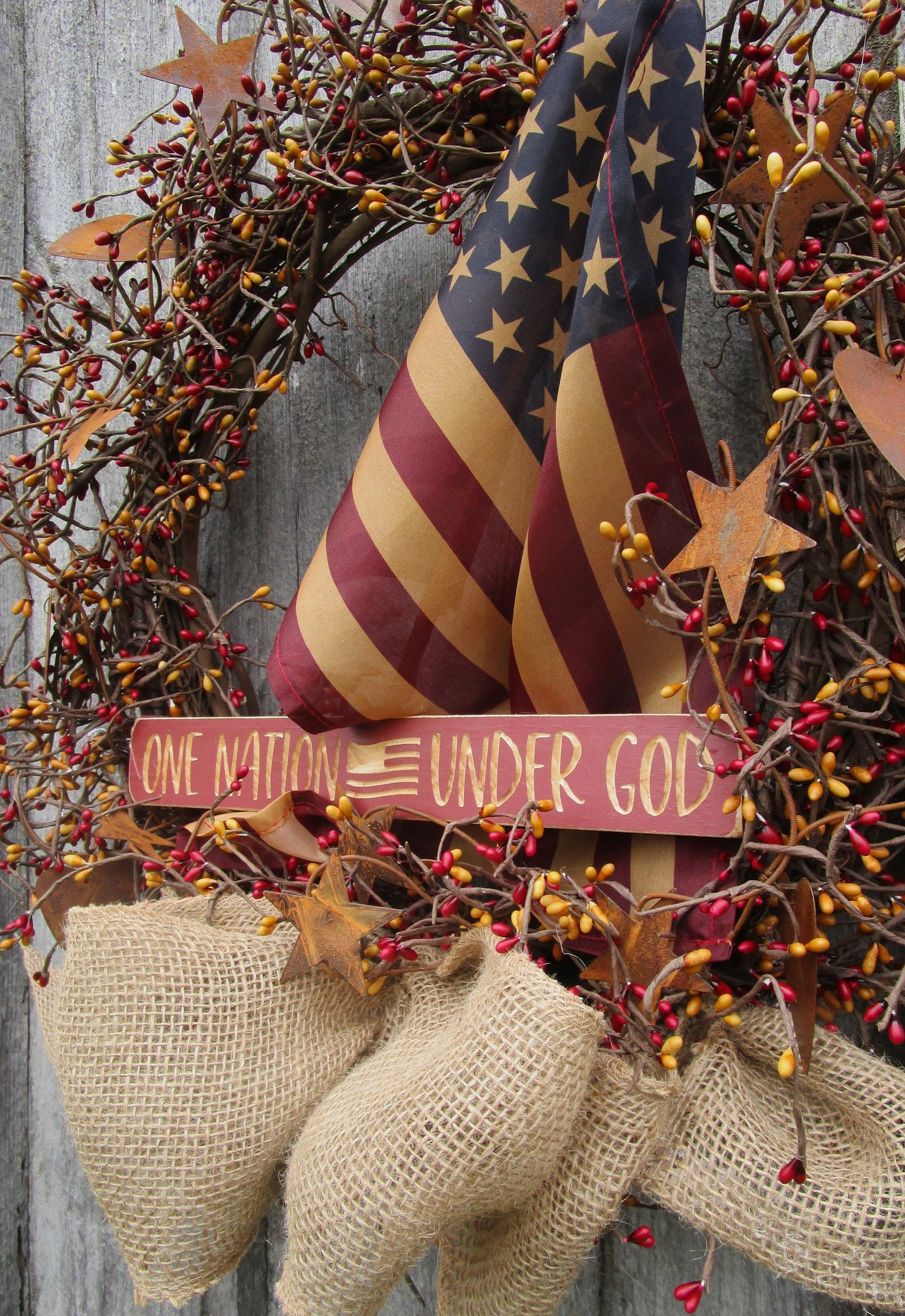 “One Nation Under God” Patriotic Wreath