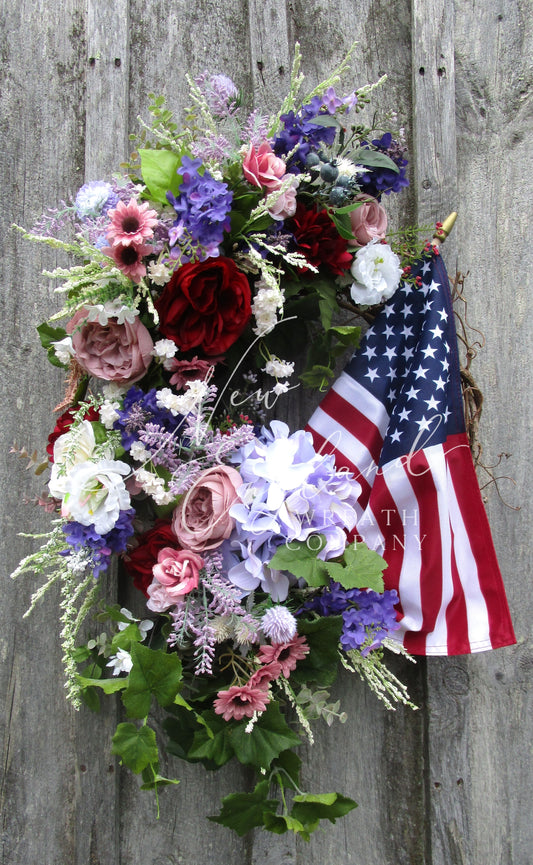 Patriotic Victorian Garden Wreath