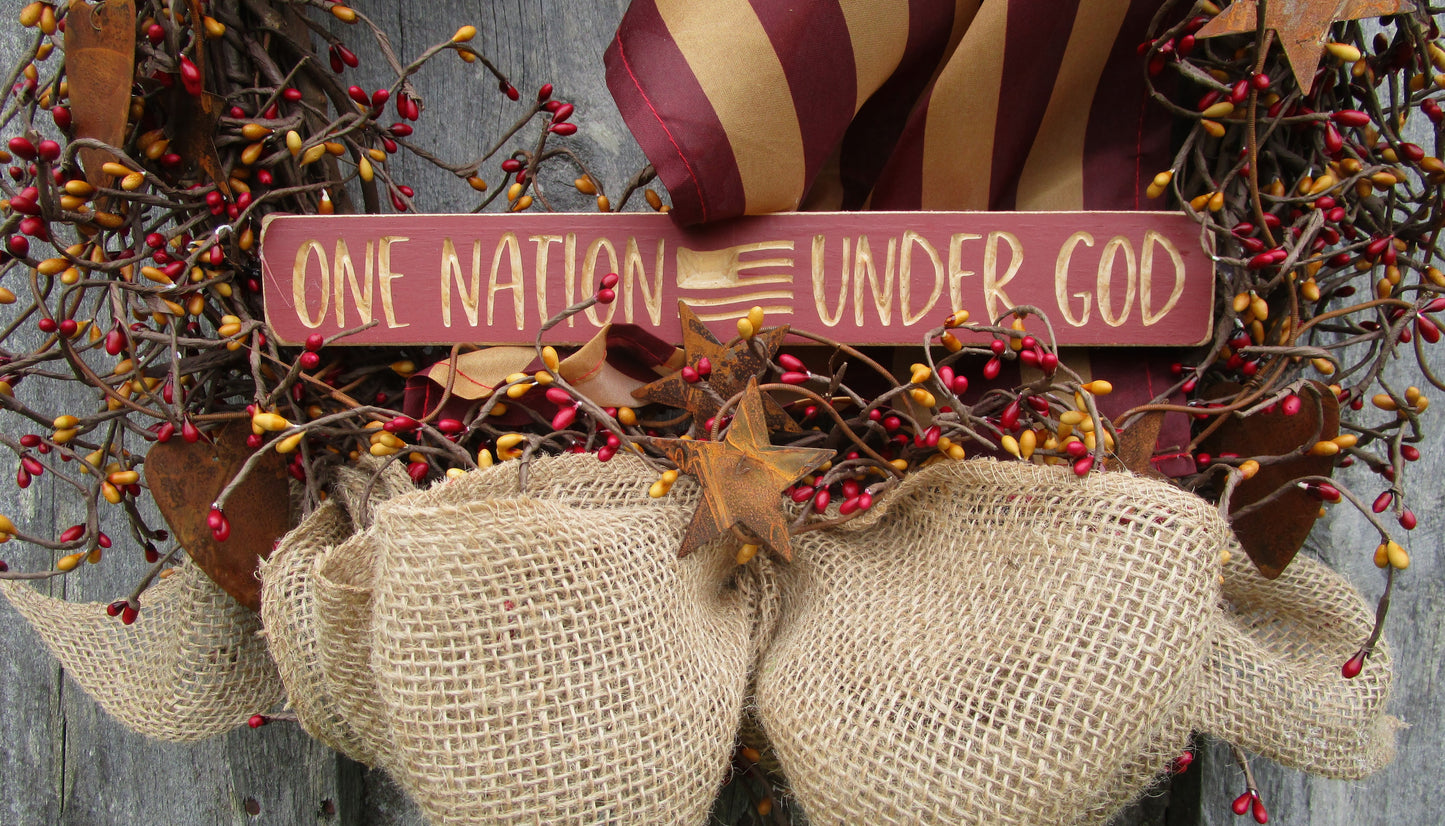 “One Nation Under God” Patriotic Wreath