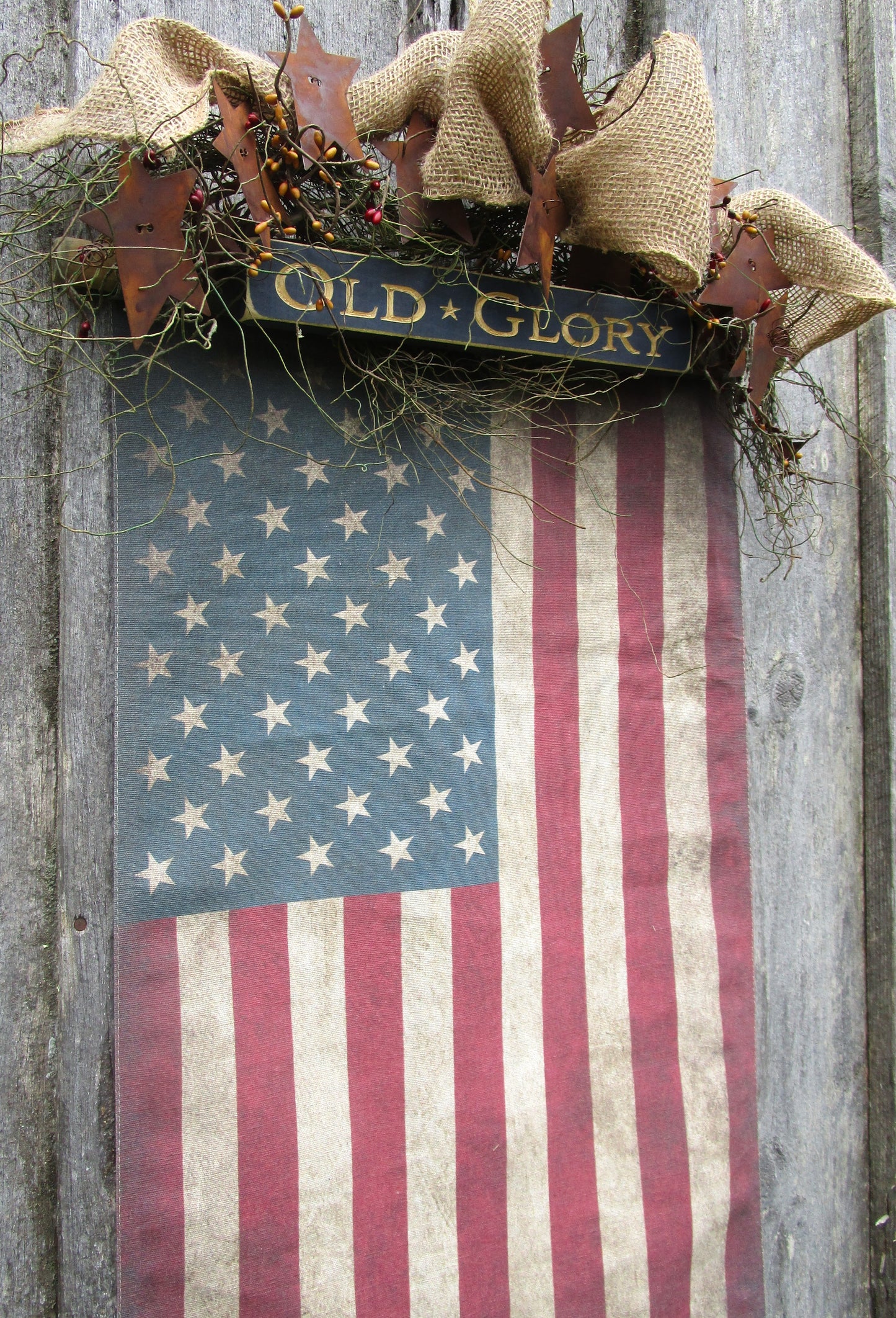 Primitive Flag Indoor Wall Hanger
