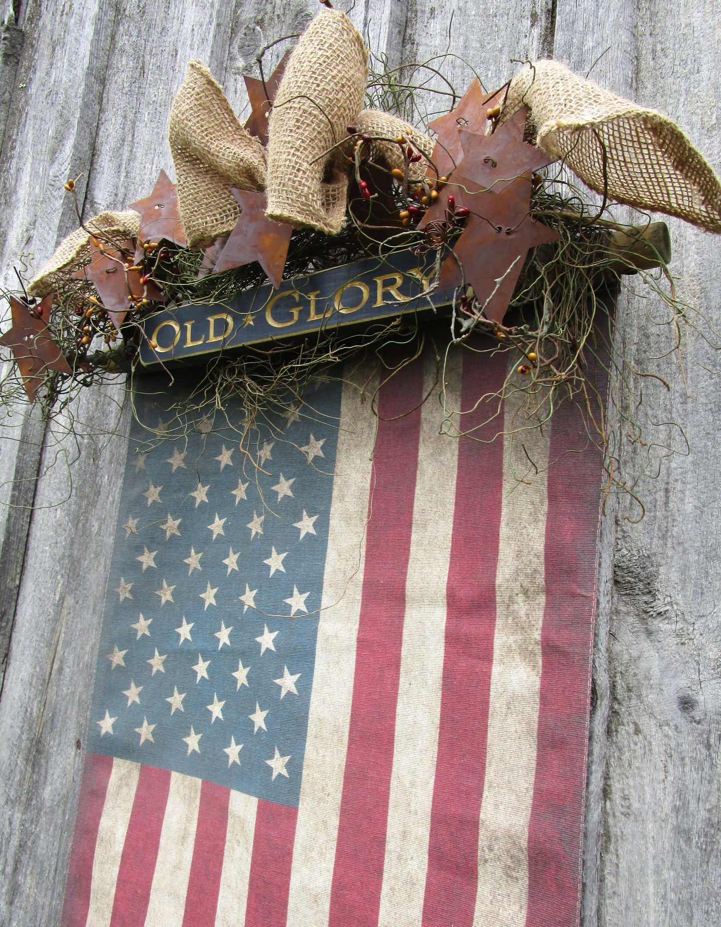 Primitive Flag Indoor Wall Hanger