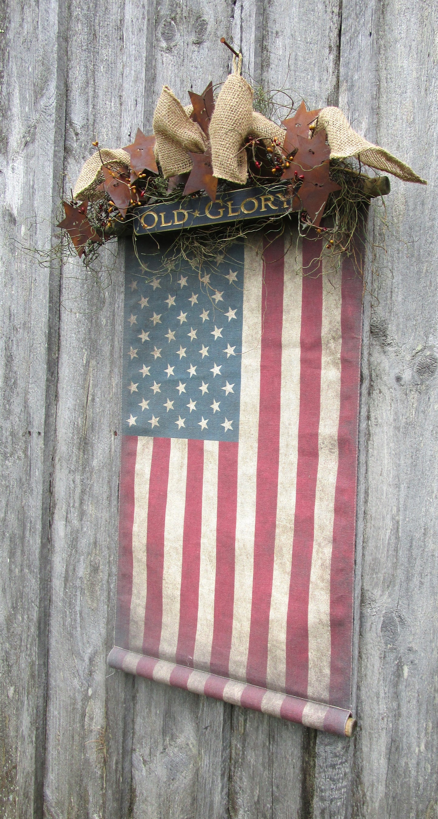 Primitive Flag Indoor Wall Hanger