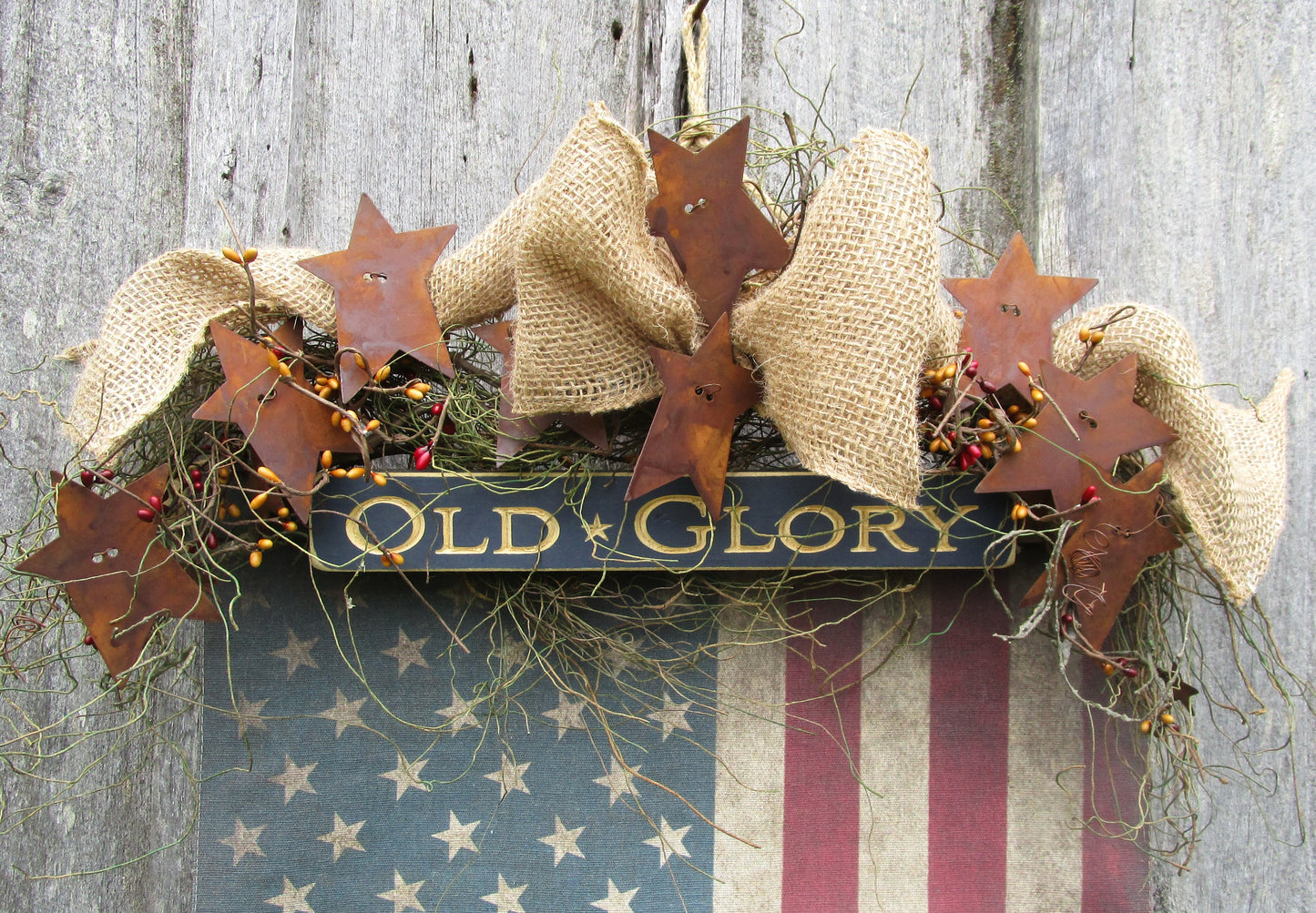 Primitive Flag Indoor Wall Hanger
