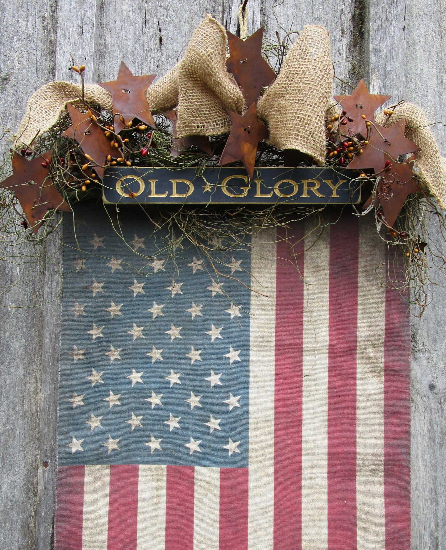 Primitive Flag Indoor Wall Hanger